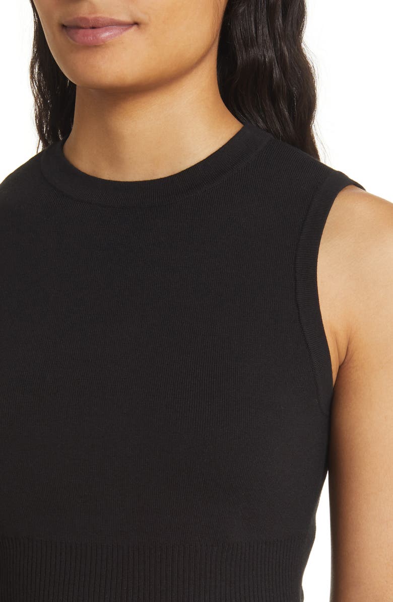 Anne Klein Contrast Trim Sleeveless Sweater Dress, Alternate, color, 