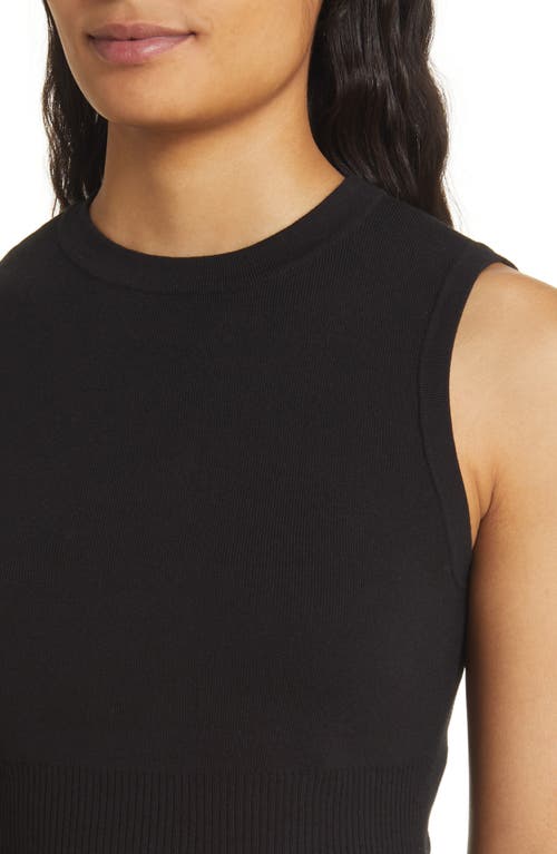 Shop Anne Klein Contrast Trim Sleeveless Sweater Dress In Anne Black/anne White