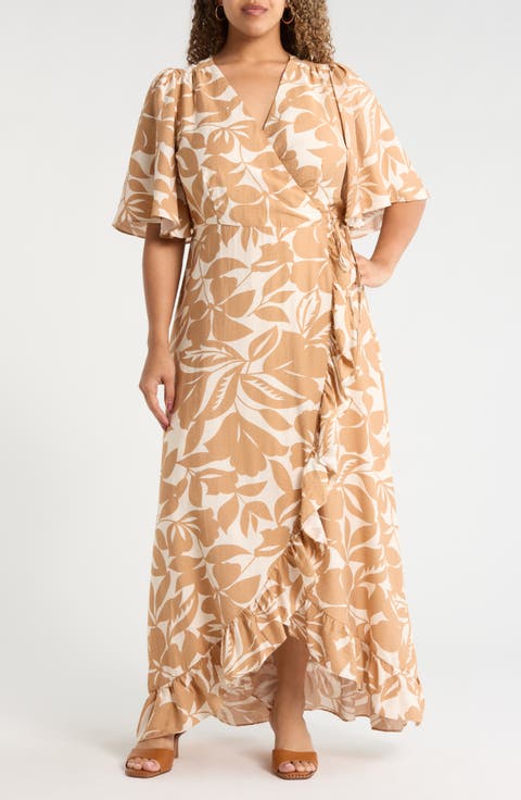 Ruffle Wrap Dress (Plus)