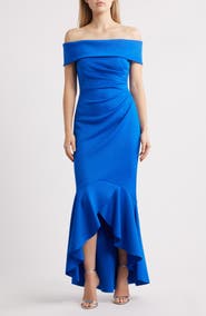 Eliza J Off the Shoulder High-Low Gown