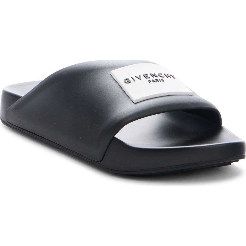 Givenchy Label Slide Sandal In Black