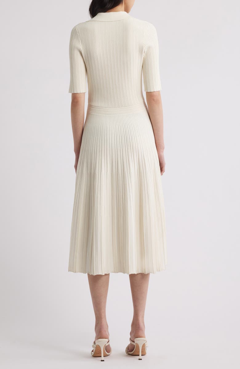 BOSS Fracie Rib Midi Dress, Alternate, color, Soft Cream