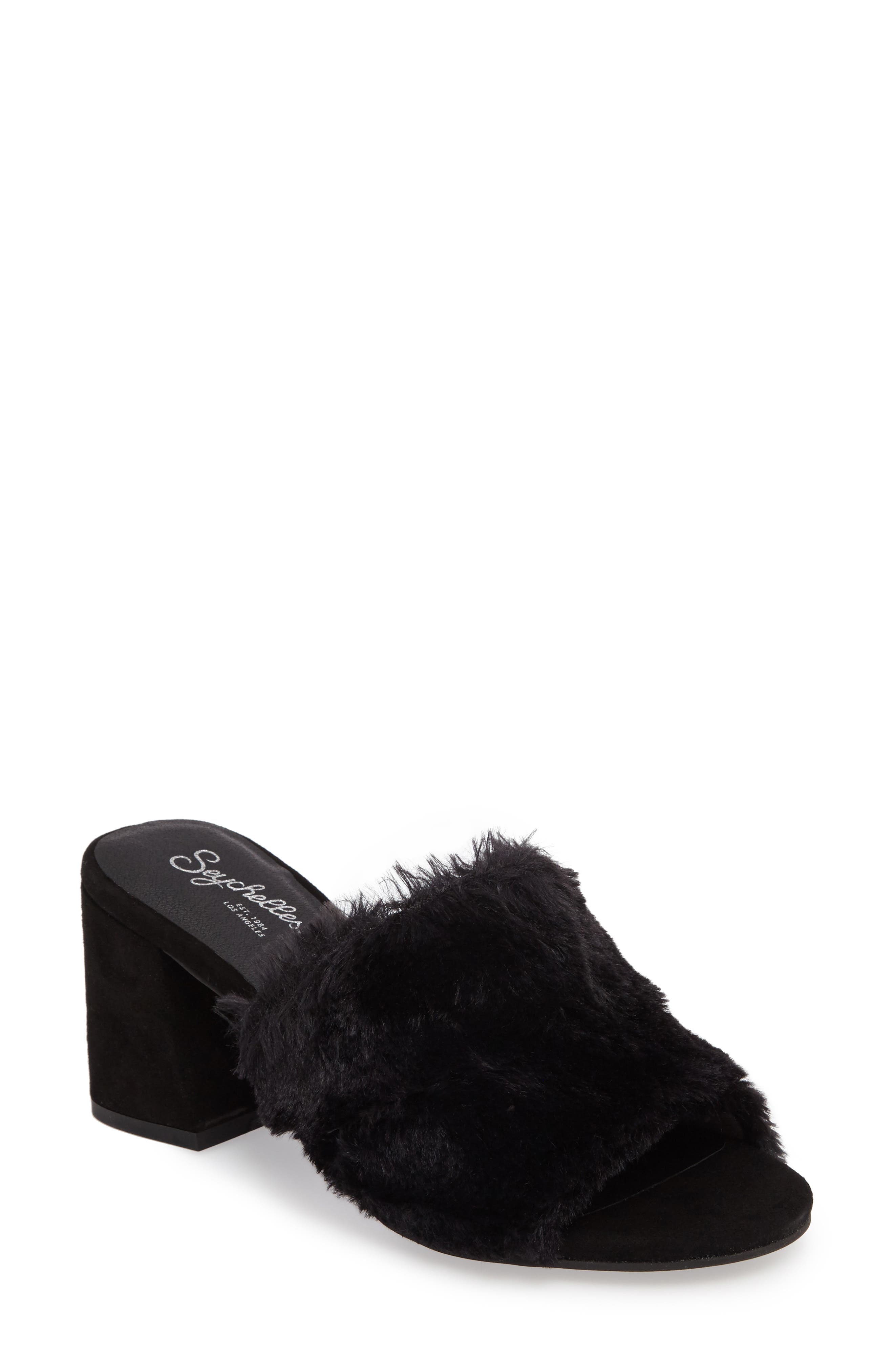 Seychelles Nobody Else Faux Fur Slide Sandal, Main, color, 
