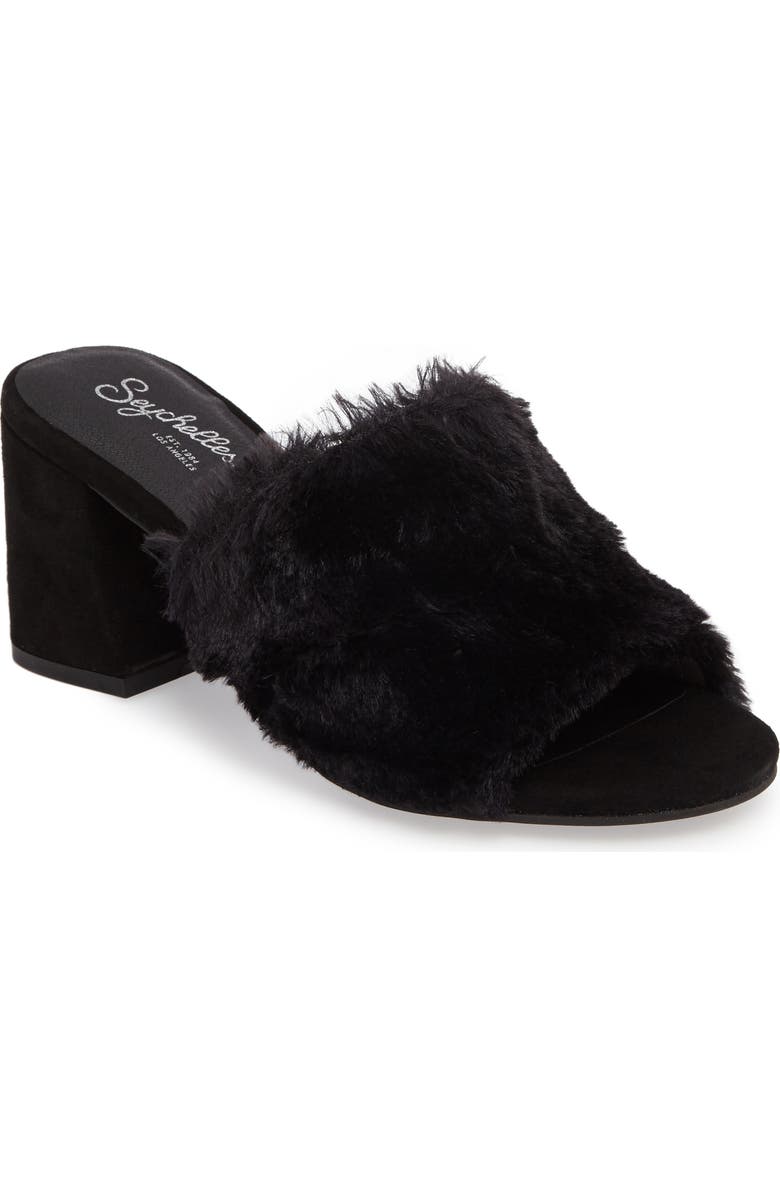 Seychelles Nobody Else Faux Fur Slide Sandal, Main, color,