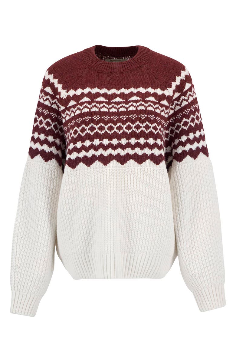 Barbour Mabel Fair Isle Wool Blend Sweater, Alternate, color, Burgundy Multi