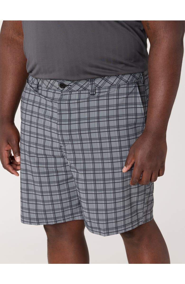 Reebok Big & Tall Plaid Tech Golf Shorts, Alternate, color, Grey