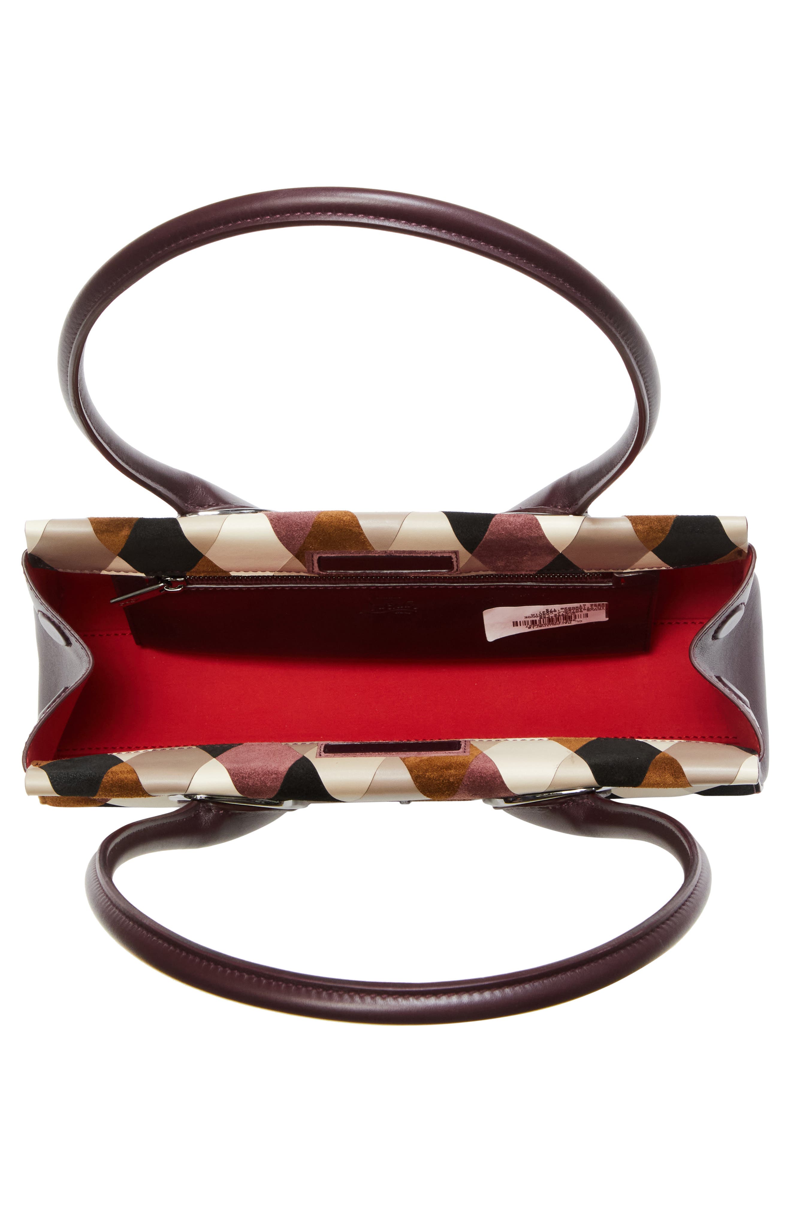 Christian Louboutin Intarsia Diamond Leather Baguette Bag, Alternate, color, Multi/ Amara