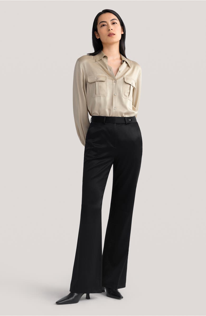 Lilysilk Women's Sandwashed Silk Shirt With Epaulettes, Alternate, color, Light Apricot