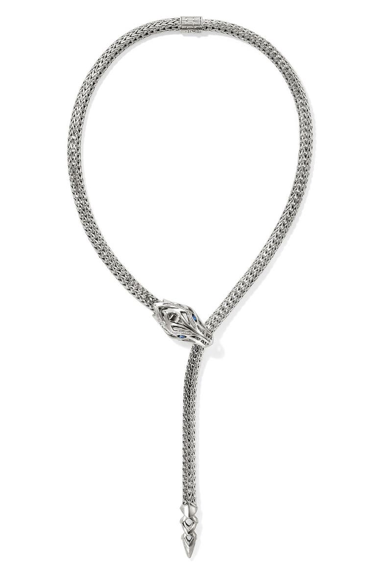 Naga Y Necklace, Sterling Silver, 7.5mm, Main, color, SILVER