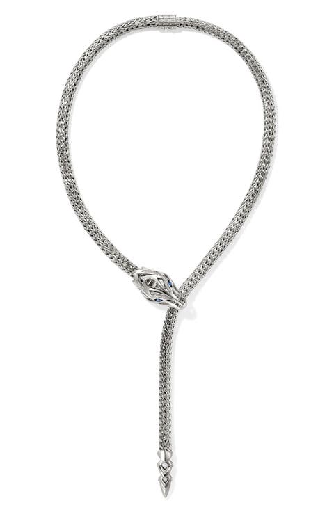 Naga Y Necklace, Sterling Silver, 7.5mm