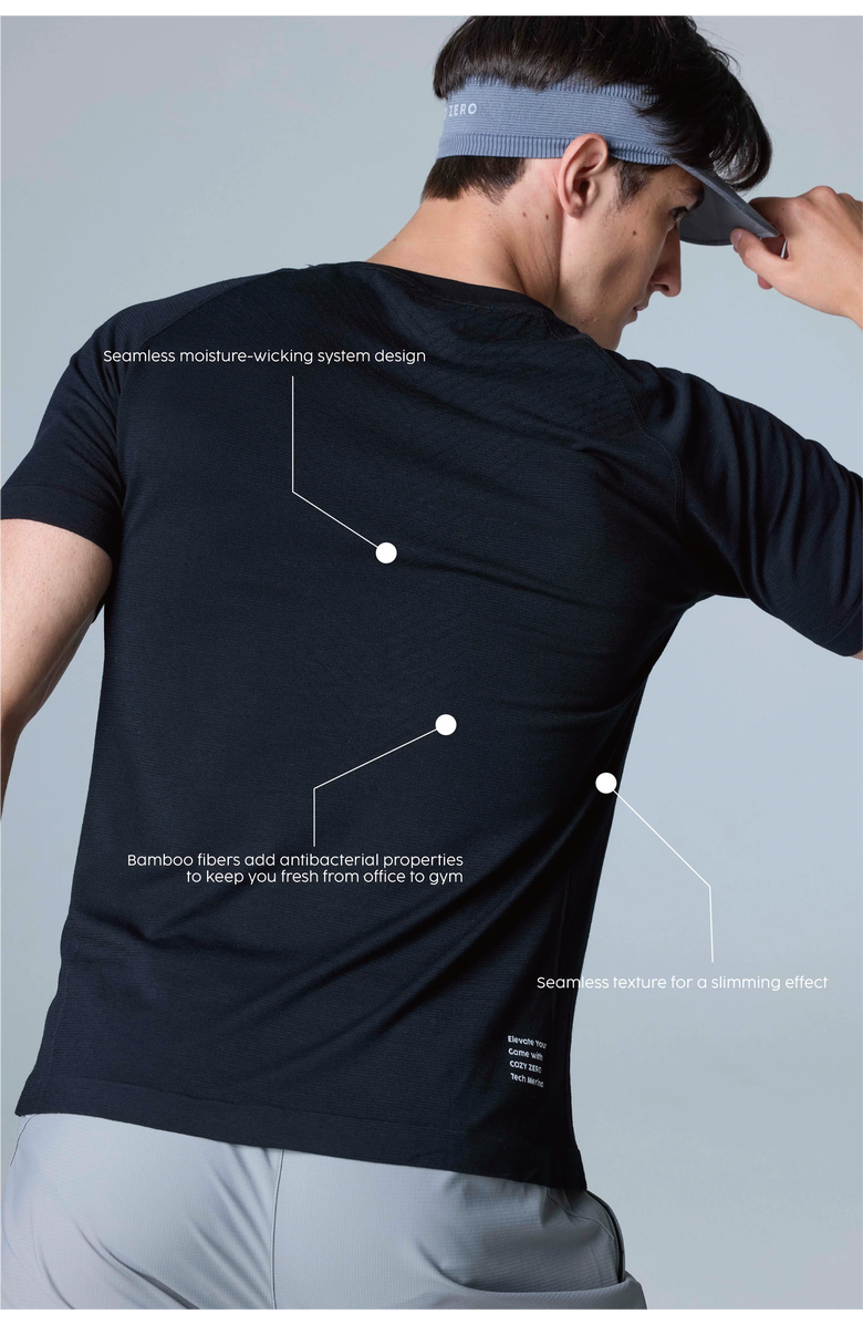 COZY ZERO Tech Merino Light Weight Daily Tee, Alternate, color, Black