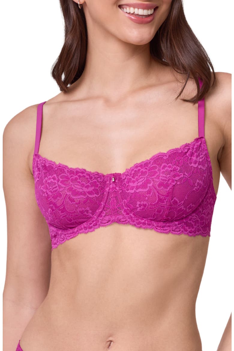 Flirt Lace Underwire Demi Bra, Main, color, PASSION FRUIT