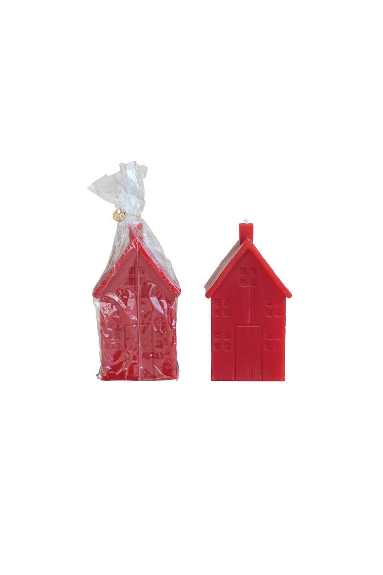 Unscented House Shaped Candle, Main, color, Red