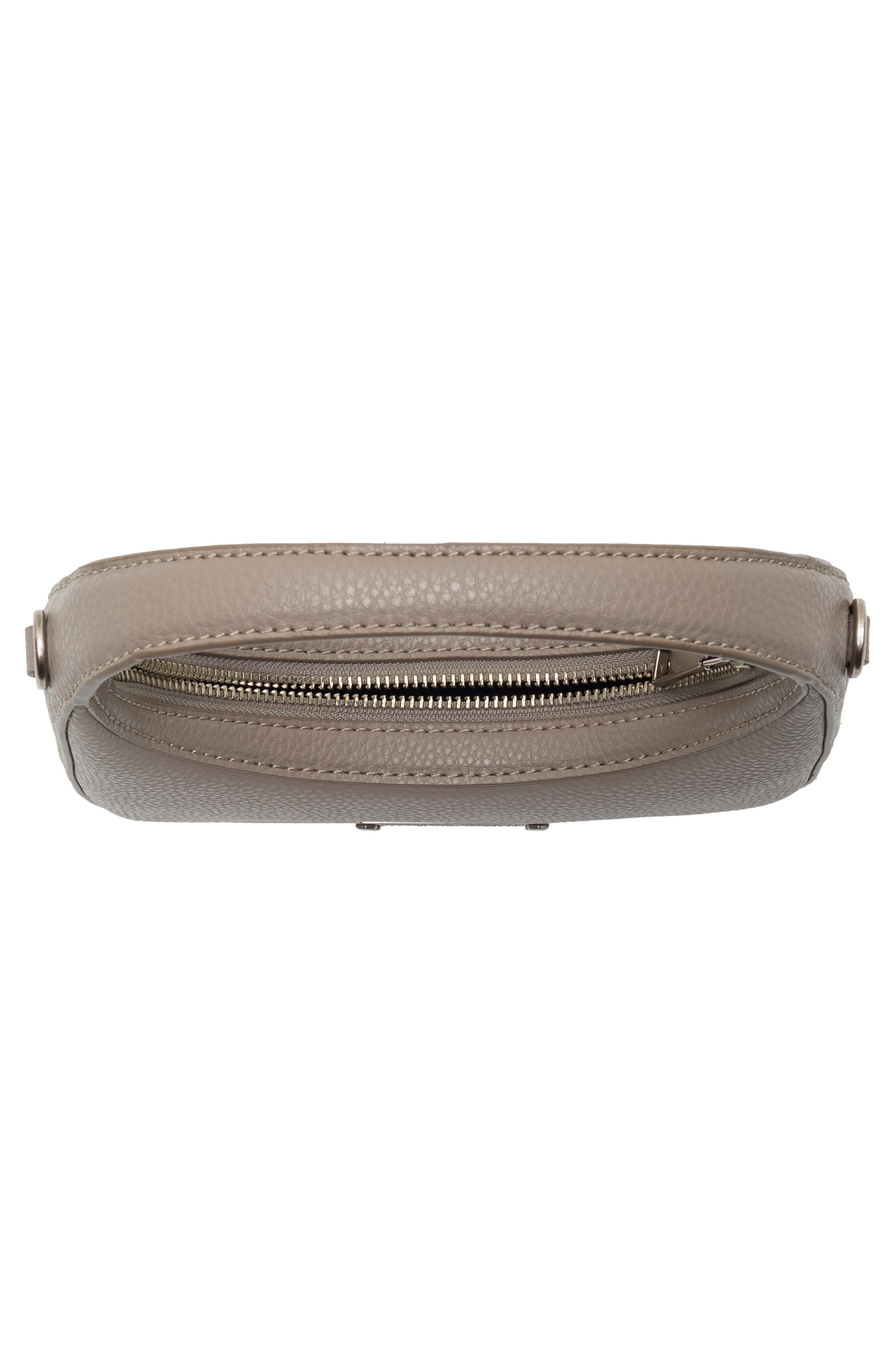 The Leather Small Crescent Bag, Alternate, color, CONCRETE