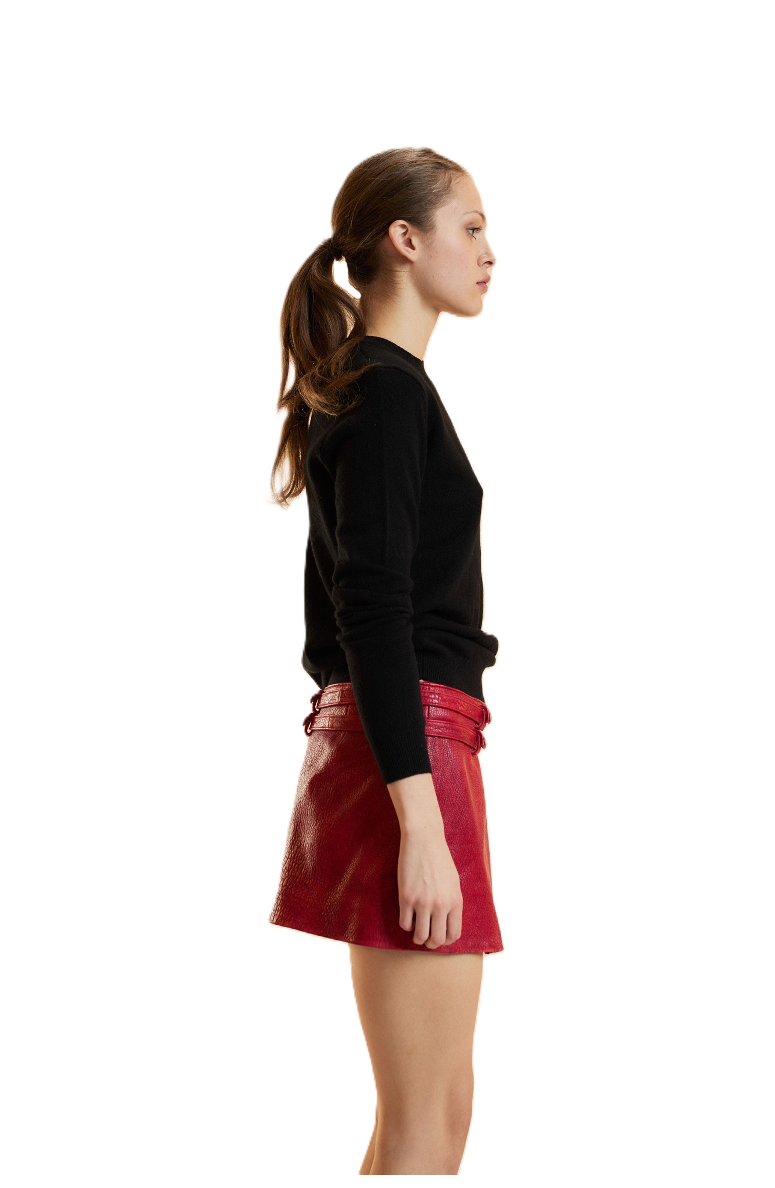 Leather Wrap Skirt - image 4