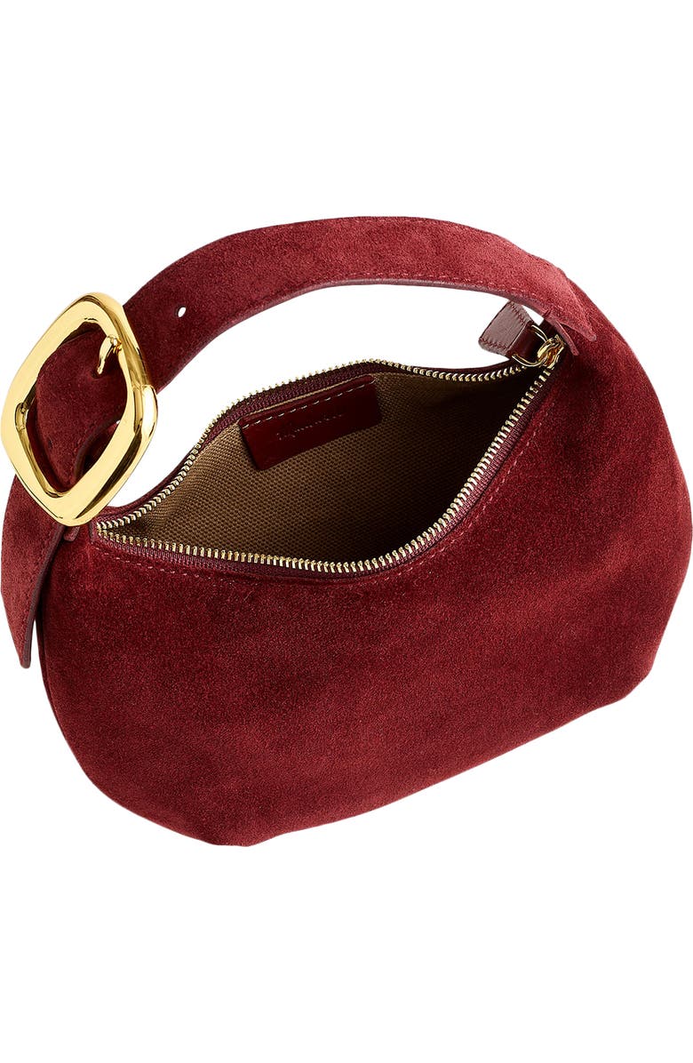 Madewell The Mini Oiled Suede Bag, Alternate, color, Deep Merlot