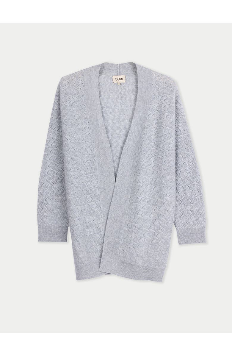 Gobi Cashmere Ajour Knit Open front Cardigan, Main, color, High Rise