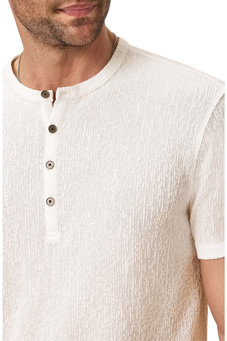 Egon Texture Knit Short Sleeve Henley, Alternate, color, WHITE