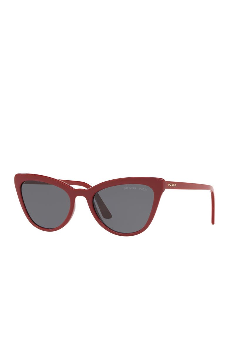 56mm Polarized Cat Eye Sunglasses, Alternate, color, RED/ POLAR GREY