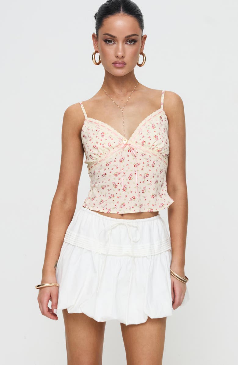 Princess Polly Dear London Bubble Hem Miniskirt, Alternate, color, White