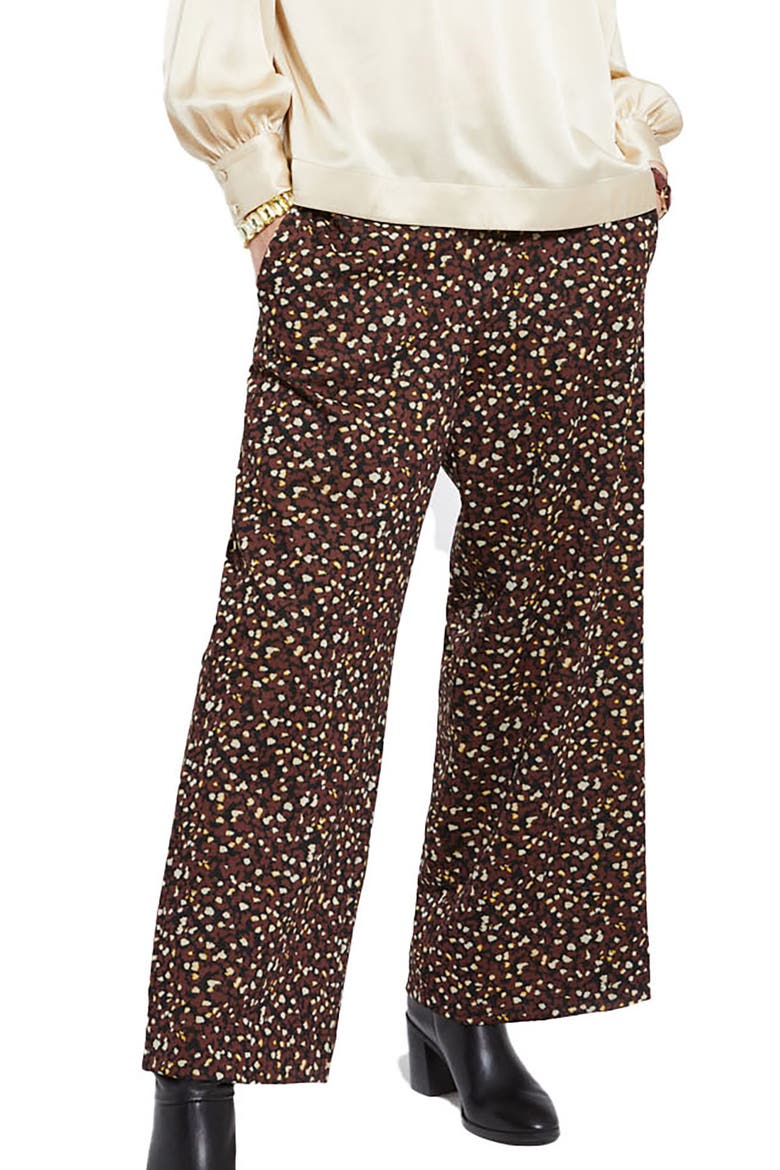 Soft Palazzo Pants, Main, color, Brown