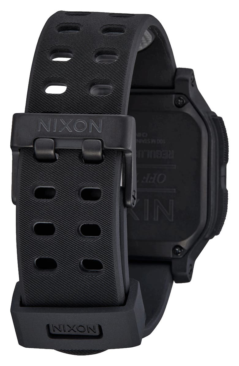 Nixon Regulus Expedition Silicone Strap Digital Chronograph Watch, 47.5mm, Alternate, color, All Black