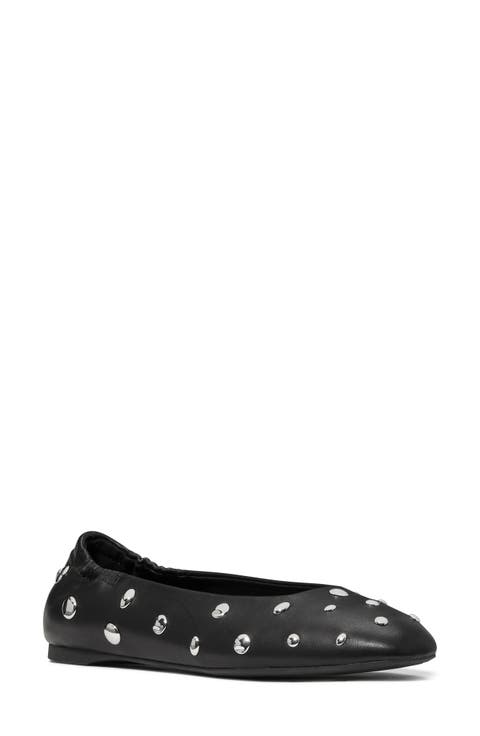 halo studded leather ballet flat (women)