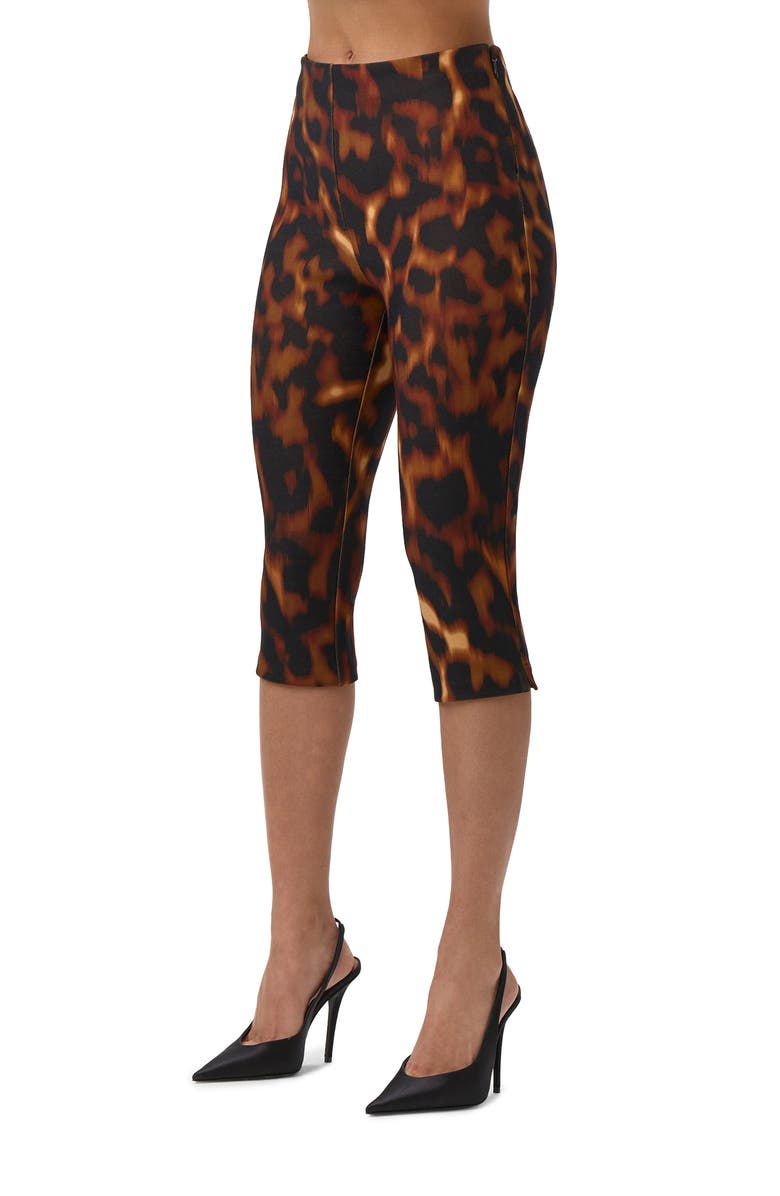 Naked Wardrobe Print Ponte Crop Leggings, Alternate, color, Tortoise