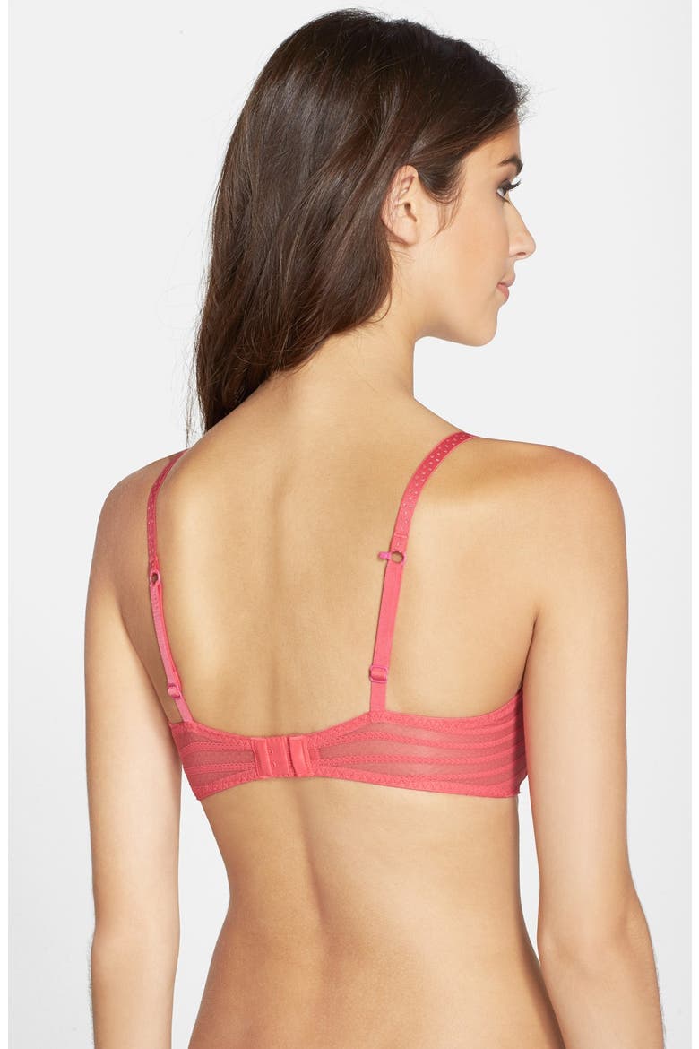 'Stocking Stripe' Underwire T-Shirt Bra, Alternate, color, FIESTA CORAL