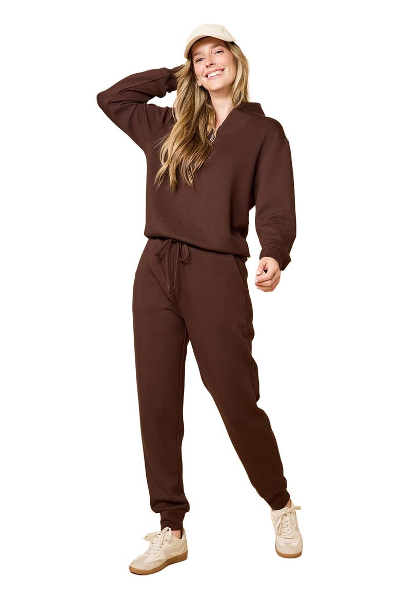 Athleisure DreamTech 1/4 Zip Jogger Set, Alternate, color, Espresso