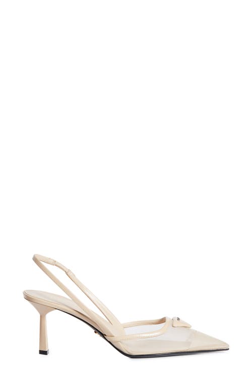 Prada Mesh Slingback Pump In Travertino