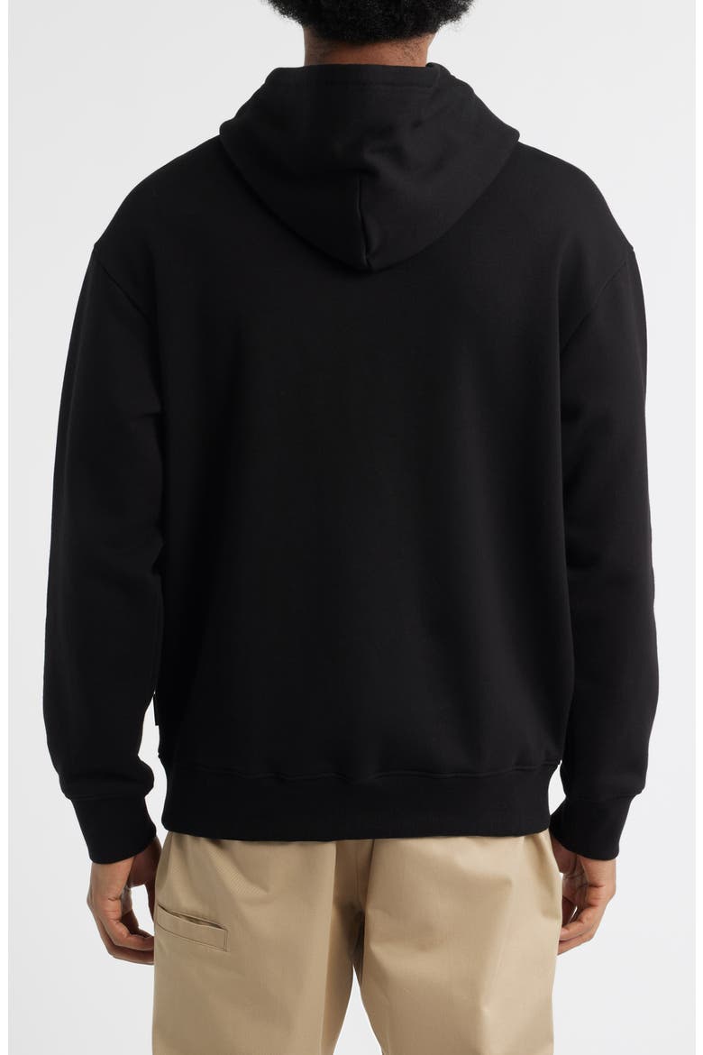 Flag Logo Cotton French Terry Graphic Hoodie, Alternate, color, BLACK
