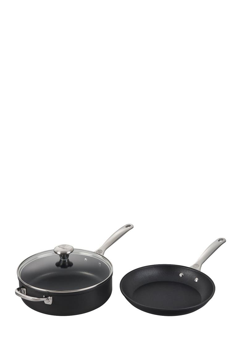 3-Piece Toughened Nonstick PRO Cookware Set, Main, color, BLACK