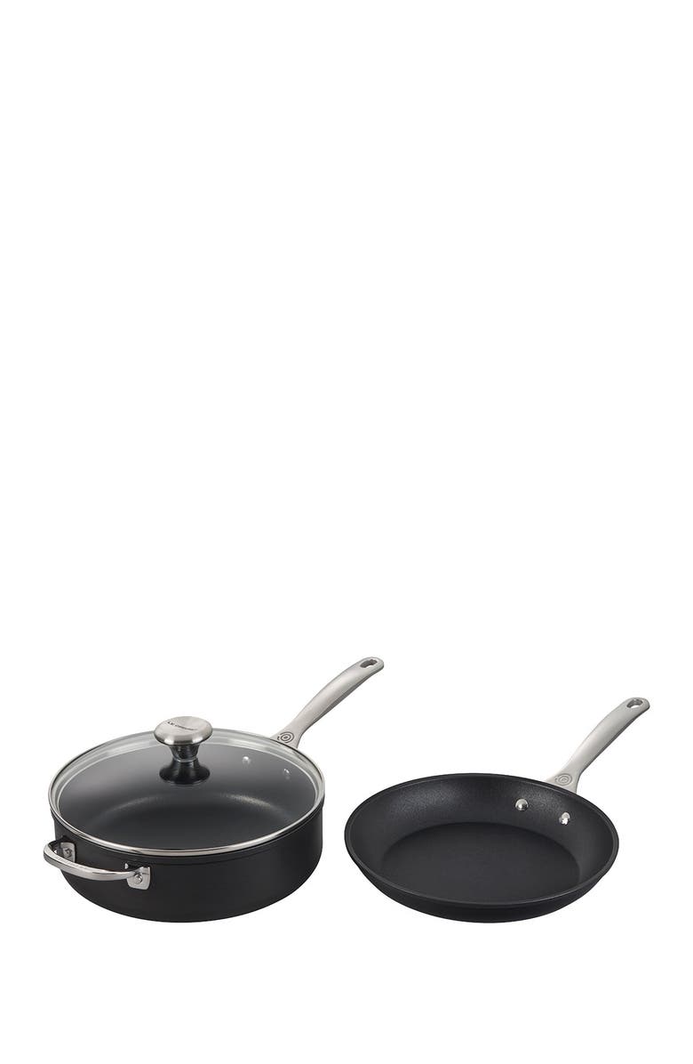 Le Creuset 3-Piece Toughened Nonstick PRO Cookware Set, Main, color, Black