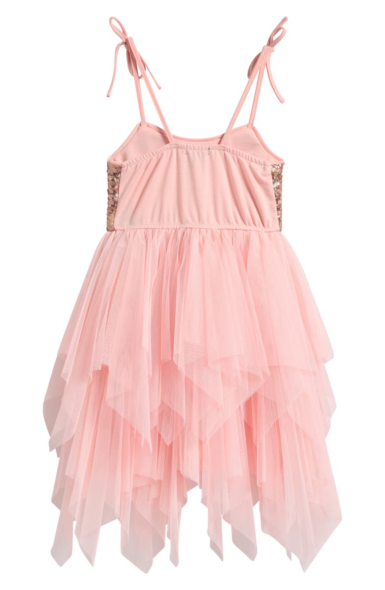 Ava & Yelly Kids' Sequin & Tulle Handkerchief Hem Dress, Alternate, color, 