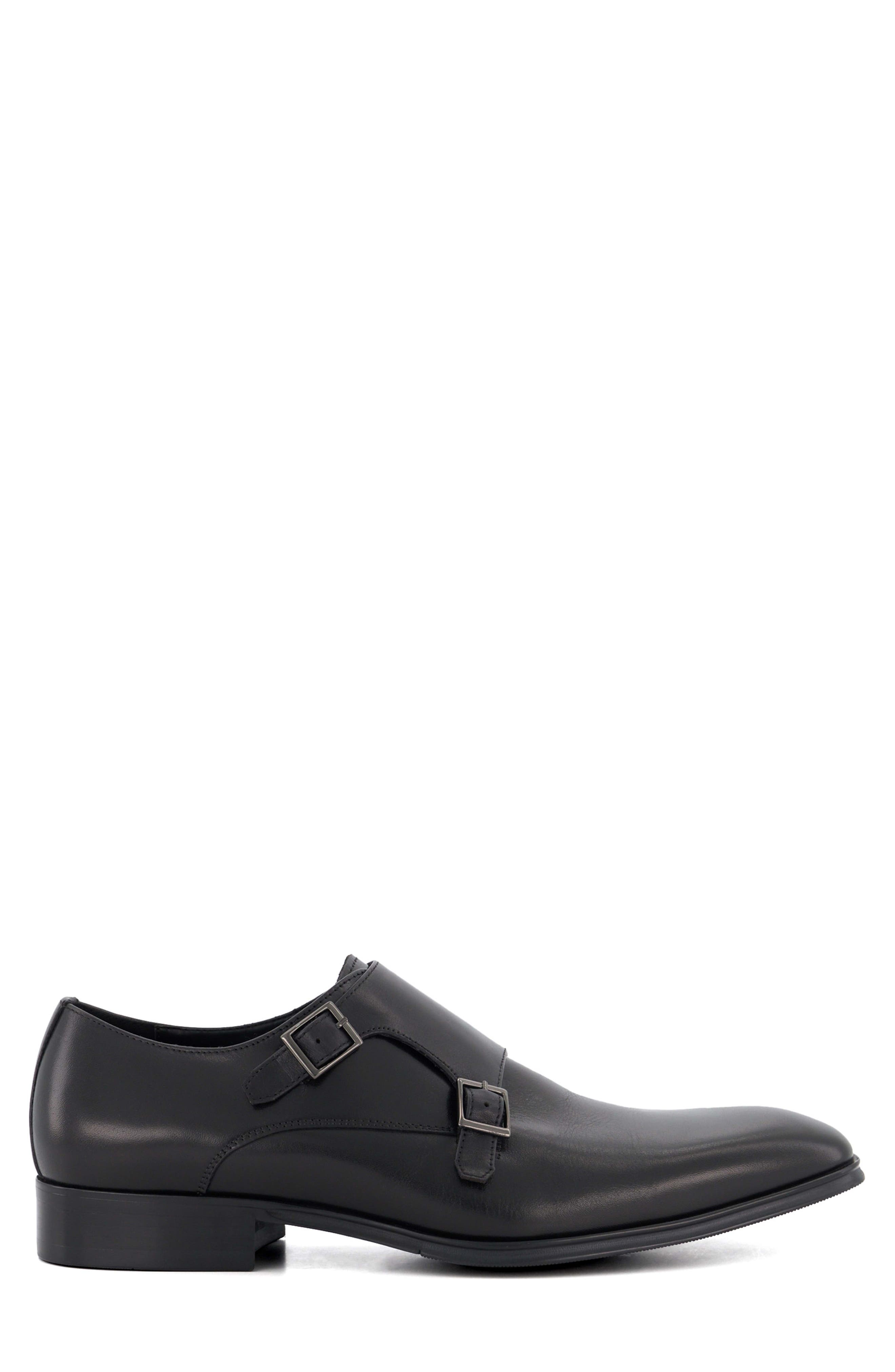 Dune London Situation Double Monk Strap Shoe, Alternate, color, Black