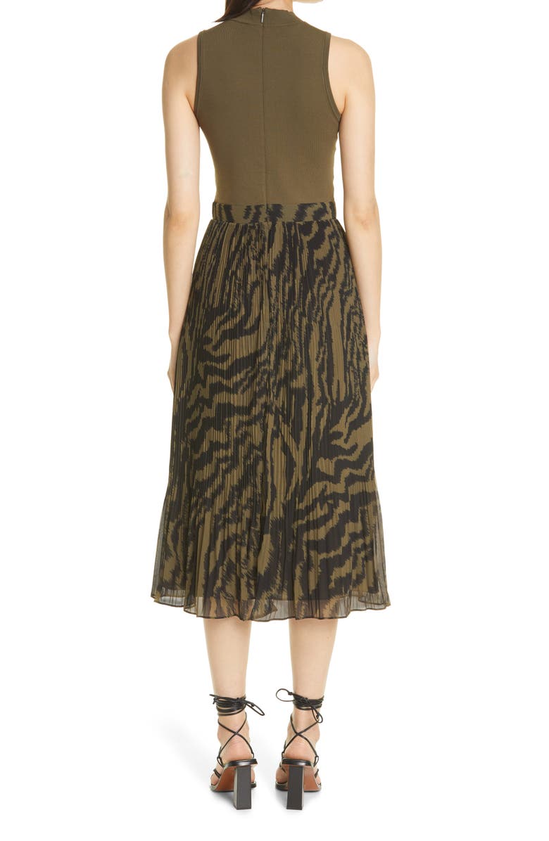 Ted Baker London Faux Two-Piece Midi Dress, Alternate, color, Olive