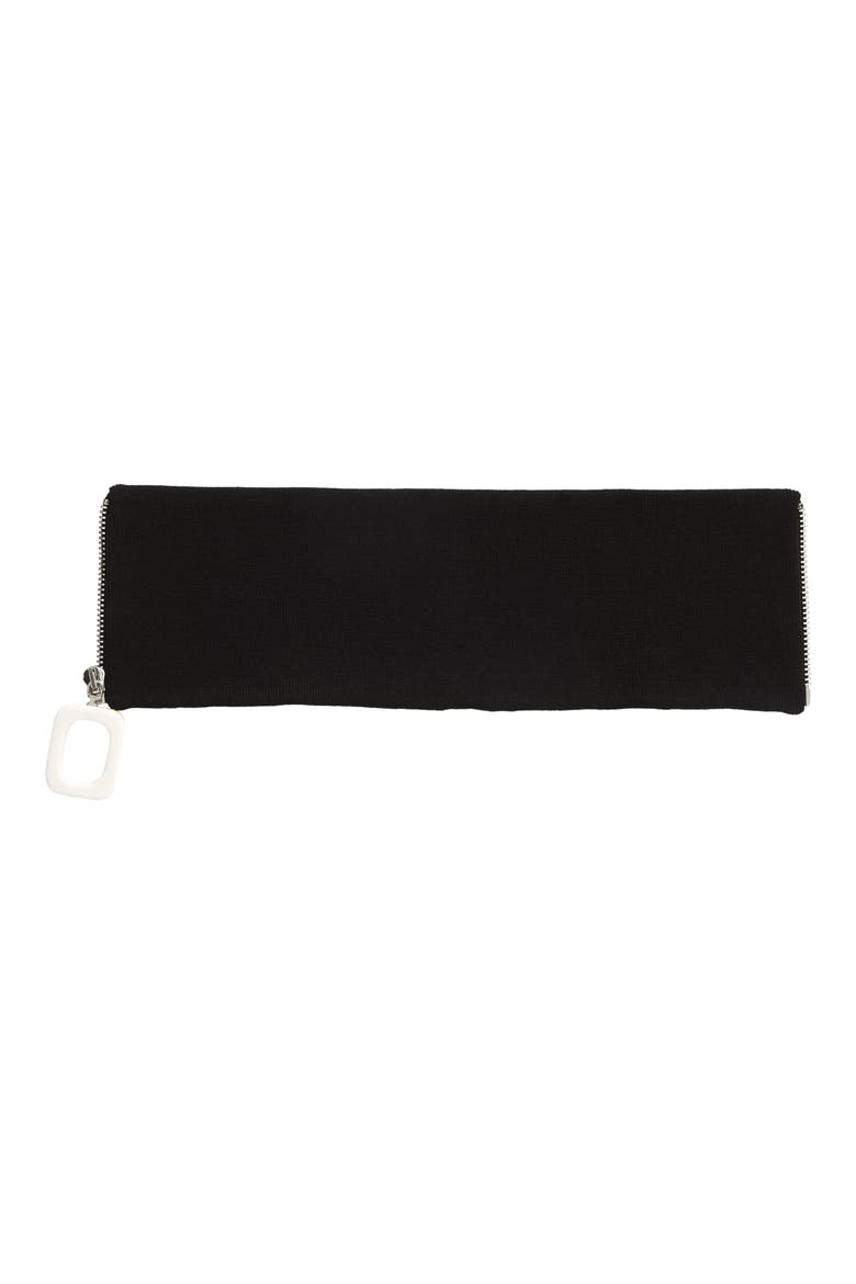Merino Wool Neckband Scarf, Alternate, color, BLACK