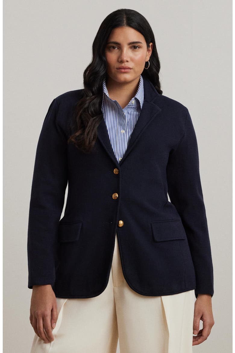 Combed Cotton Blazer, Alternate, color, LAUREN NAVY
