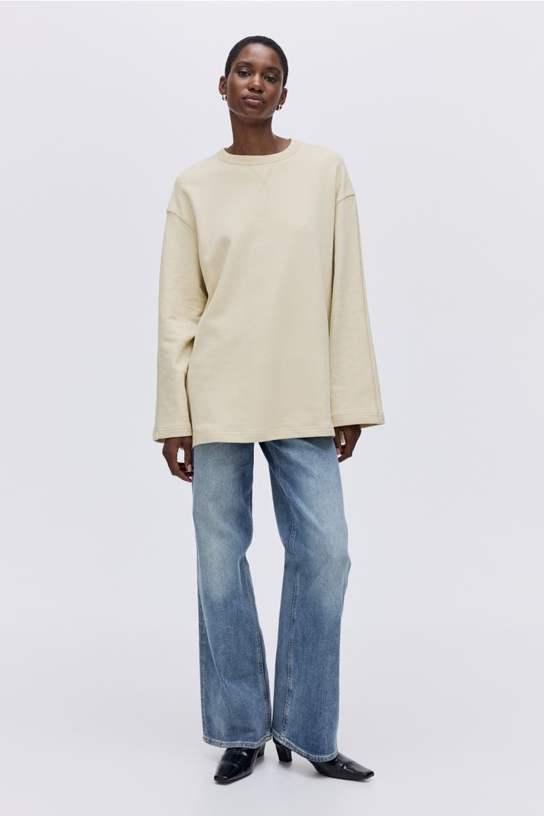 Text-motif Sweatshirt, Main, color, Light yellow/Atelier