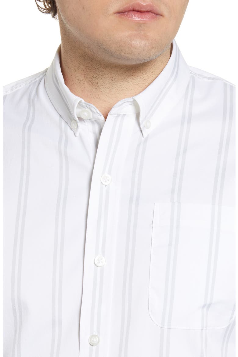Go Anywhere Stripe Button-Up Performance Shirt, Alternate, color, DOUBLE STRIPE- WHITE/ GRIFFIN
