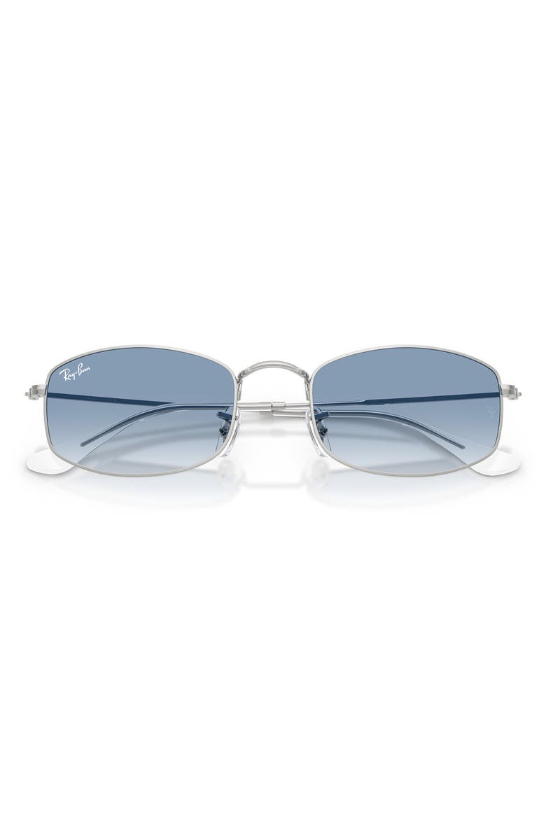 Ray-Ban 55mm Gradient Irregular Sunglasses, Alternate, color, Silver / Clear Gradient Blue