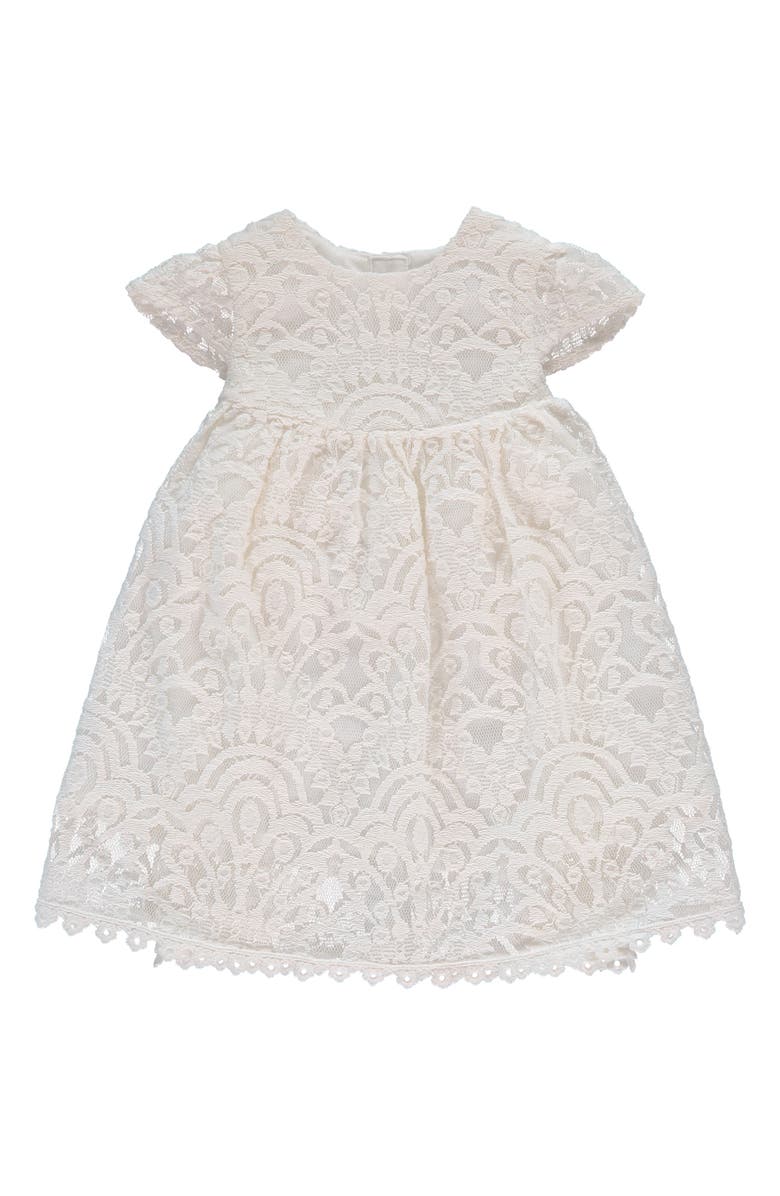 Carriage Boutique Lace Christening Gown & Bonnet Set, Alternate, color, Off White