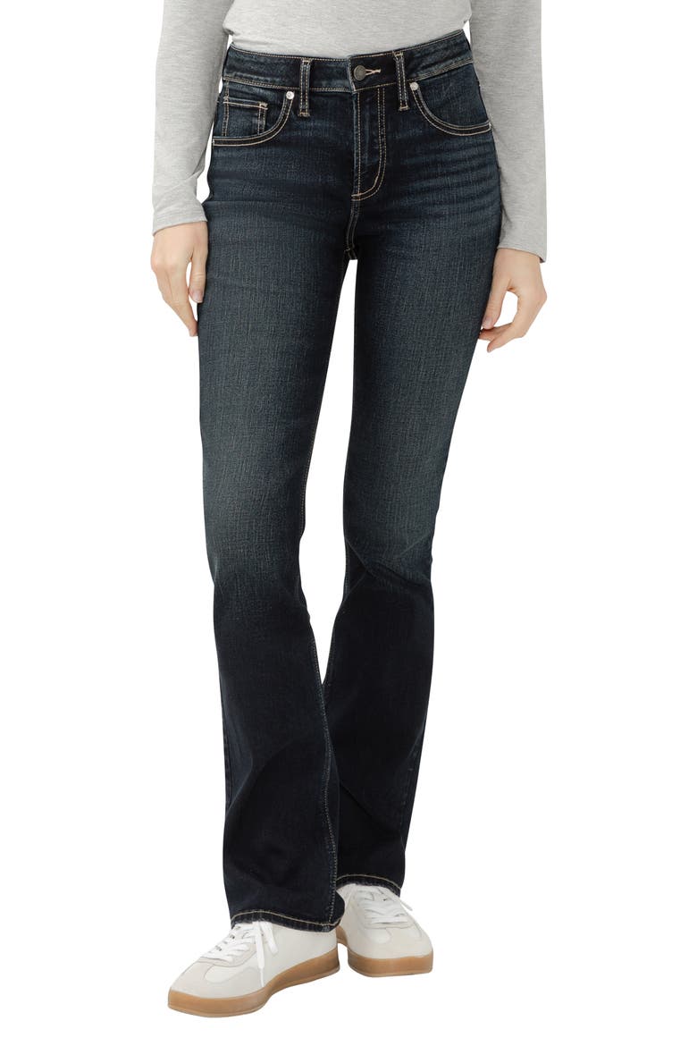 Avery High Waist Slim Bootcut Jeans, Main, color, DAKOTA