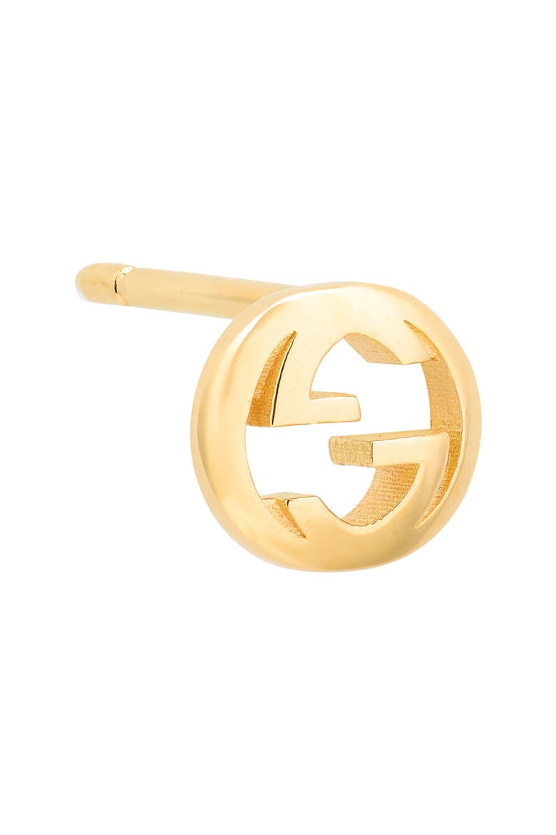 Interlocking G Stud Earrings, Alternate, color, GOLD