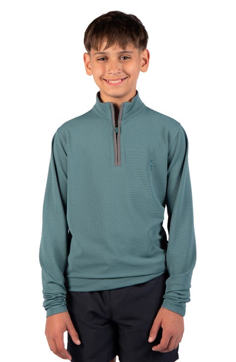 Kids' Micro Grid Textured Pullover