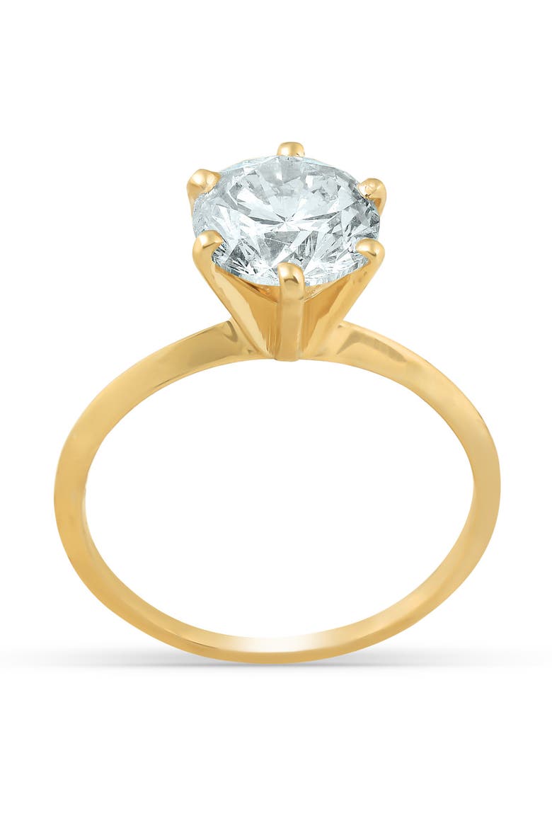 2 Ct Round Solitaire Diamond Engagement Ring 14k Gold, Alternate, color, 14k Yellow Gold