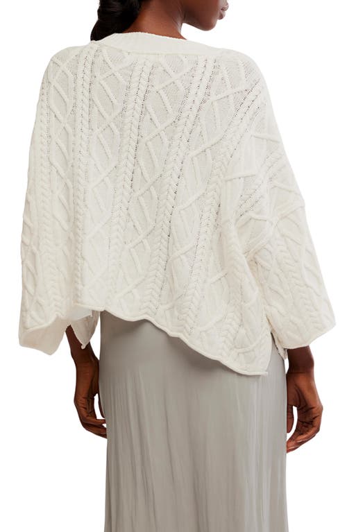 Shop Free People Washed Ashore Cable Stitch Cotton Sweater In White