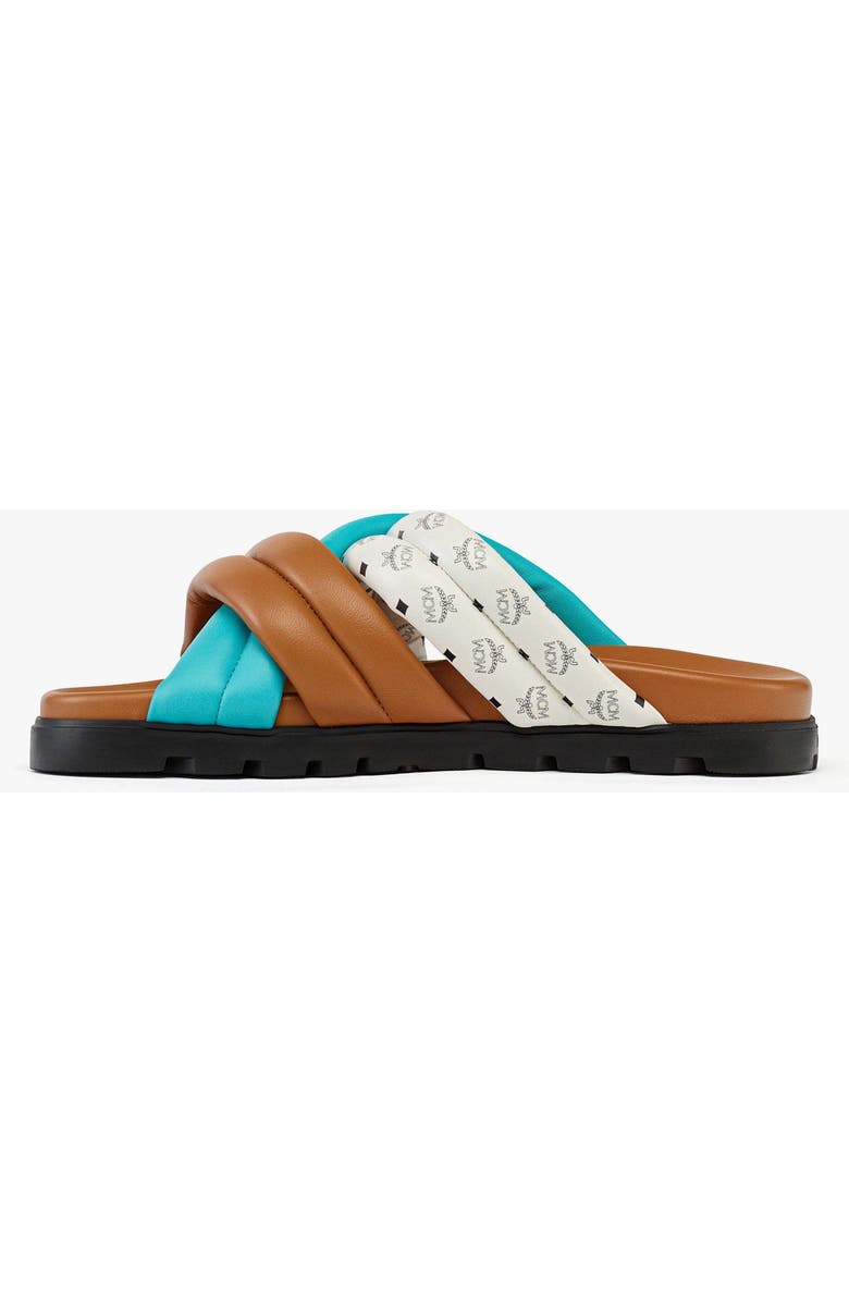 MCM Monogram Cross Sandals in Lamb Leather, Alternate, color, Multi