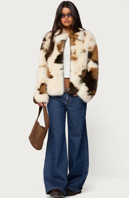 Edikted Raiyne Low Rise Wide Leg Jeans In Blue